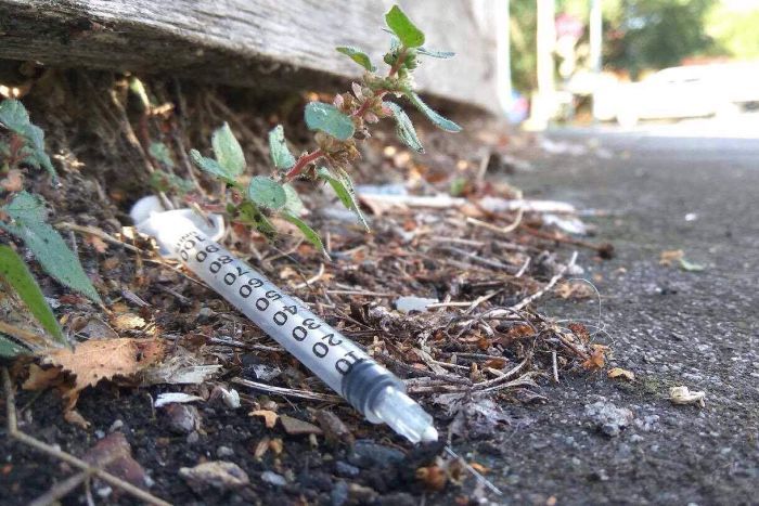 Used syringes in Richmond streets.