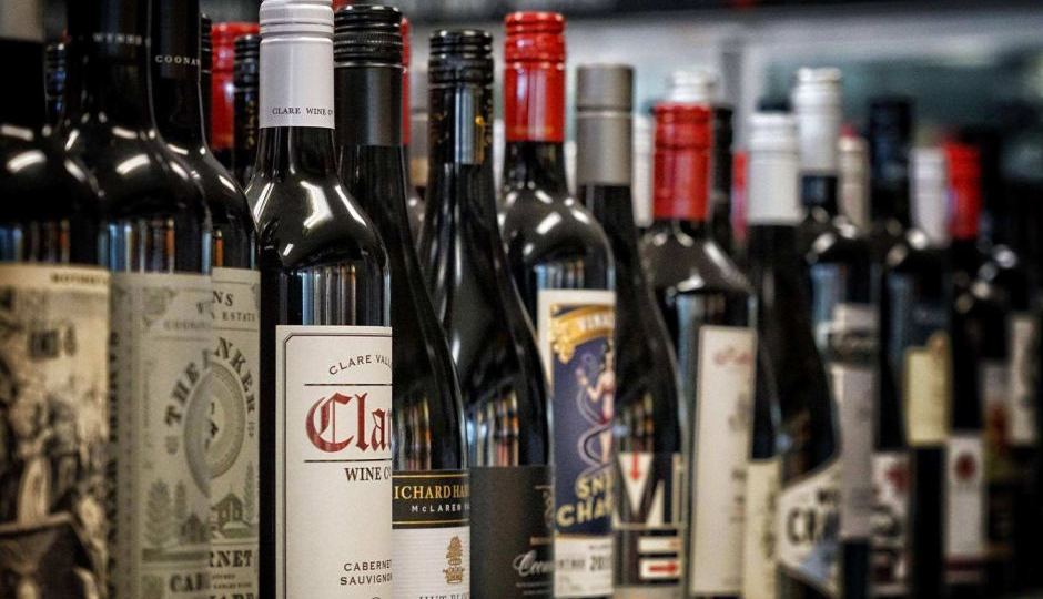 Bottle shop display of alcohol