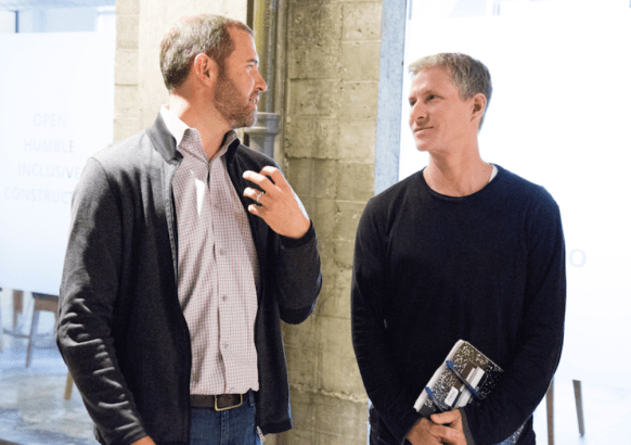 Ripple founder Chris Larsen (right) with CEO Brad Garlinghouse.