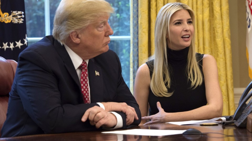 Ivanka trump and donald trump at the White House