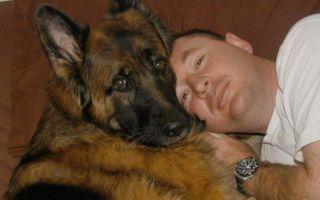 Joe Francis with his dog Sasha.