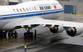 Air China plane sits at airport
