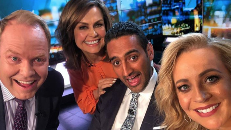 Carrie Bickmore with The Project hosts
