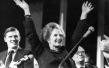 UK prime minister Margaret Thatcher, icon of the neoliberal revolution, in 1985.