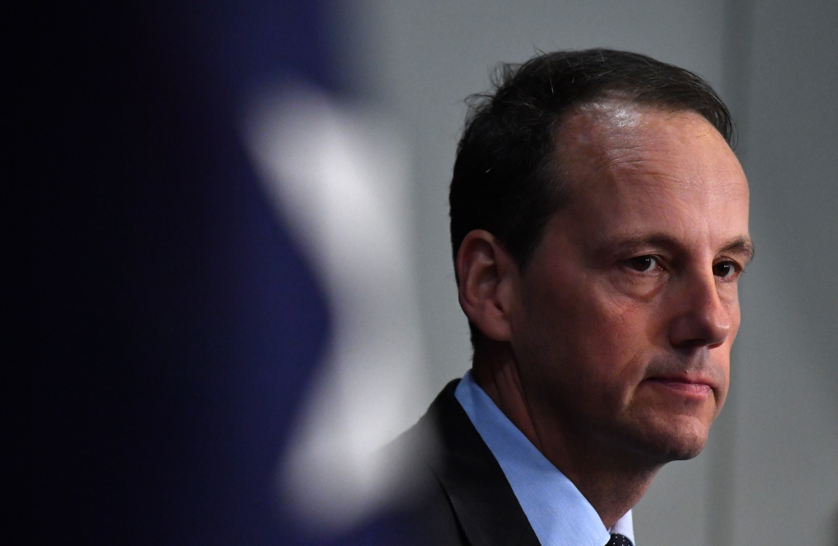 James Shipton at a press conference.