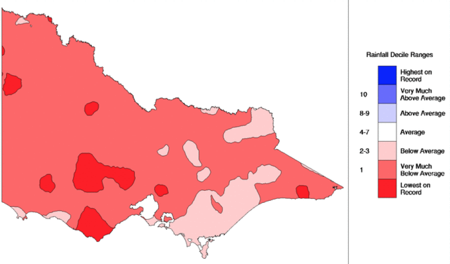 victoria rainfall driest september