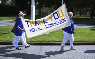 Members of the Care Leavers Australasia Network (CLAN) thank the Royal Commission as they await its final report in 2017.