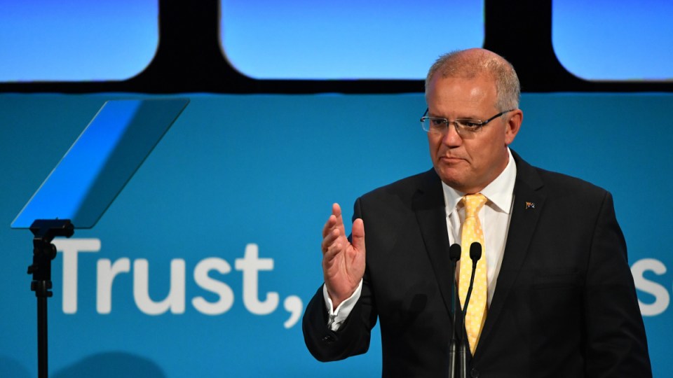 Prime Minister Scott Morrison speaks at the Australian Financial Review Business Summit in Sydney on March 5, 2019.