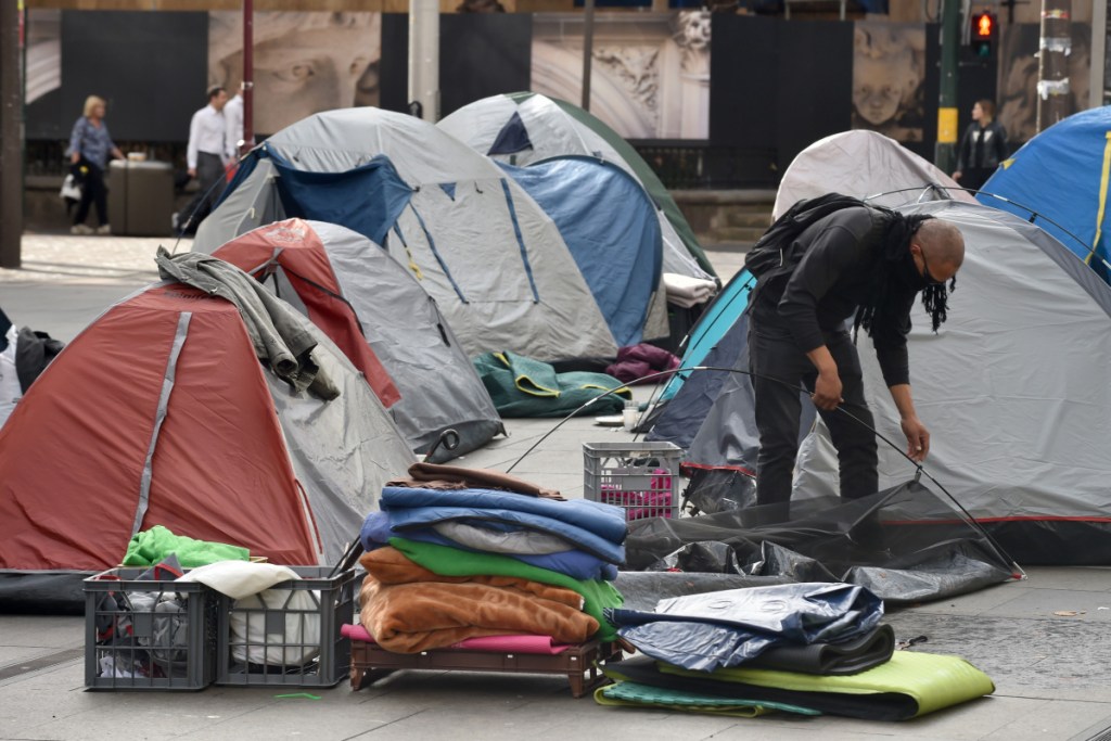 A picture of homeless people living in Sydney's CBD