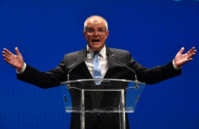 Prime Minister Scott Morrison at the campaign launch on Sunday.
