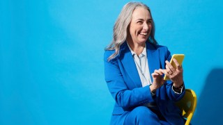 older woman mobile phone