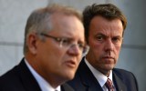 Prime Minister Scott Morrison and Minister for Education Dan Tehan at a press conference at Parliament House