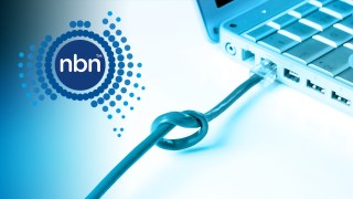 NBN co logo and computer with internet problems