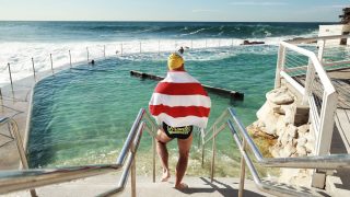 Bronte Splashers Swimming Club members prepare to race at Bronte Pool on July 23, 2017 in Sydney, Australia. Founded