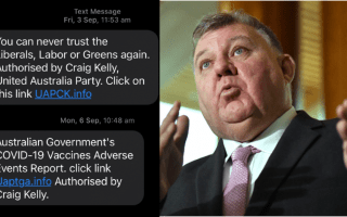 Craig Kelly spam texts