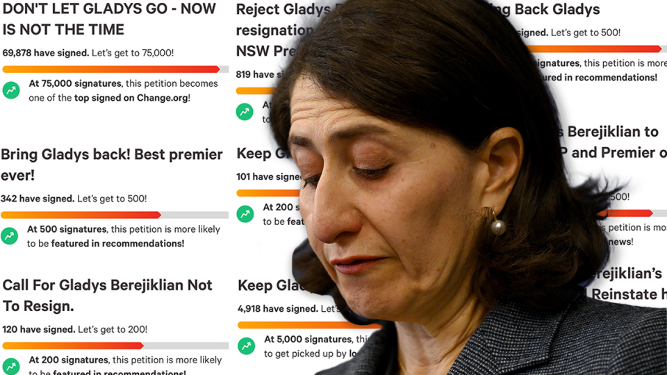 berejiklian Some people in NSW have created Change.org petitions to keep Gladys Berejiklian as Premier.