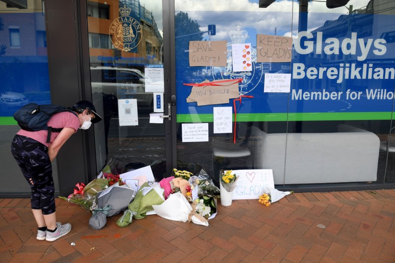 Gladys Berejiklian's office in Willoughby has been inundated with flowers and messages.