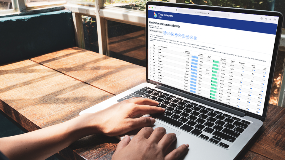 COVID-19 Near me now has an interactive vaccine dashboard.