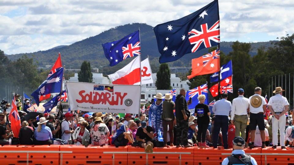 vaccine protest canberra