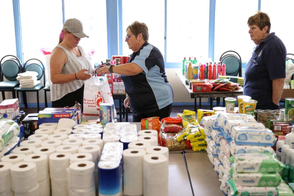 A flood aid hub was established in Weismans Ferry, just north of Sydney.