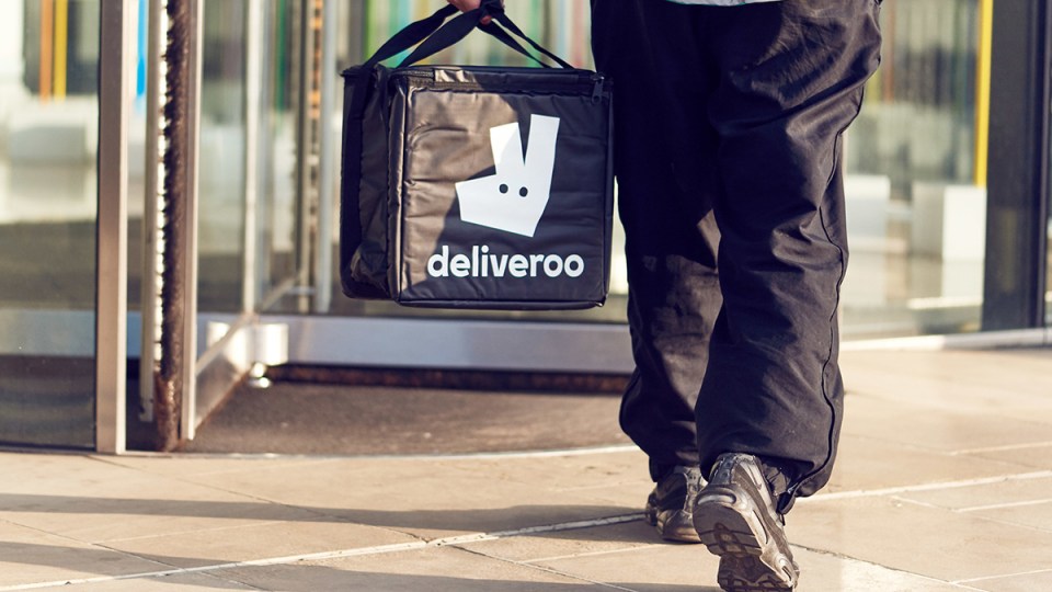 Pictured is a Deliveroo bag