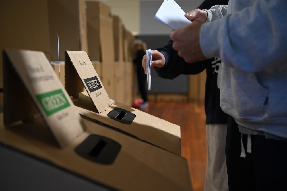 Pictured is an Australian voting.