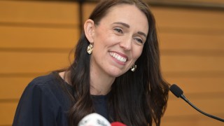 Pictured is outgoing New Zealand Prime Minister Jacinda Ardern
