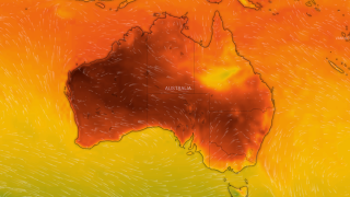 Pictured is the heatwave conditions across AUstralia people shoudl expect