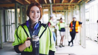 women construction building