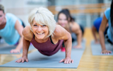 senior woman in exercise class