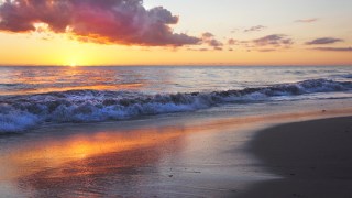 pictured is a sunset in Perth