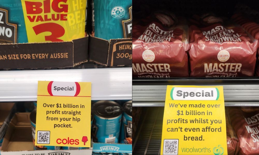 pictured are the fake supermarket stickers