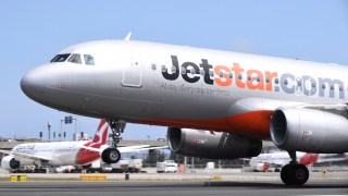 pictured is a Jetstar aircraft
